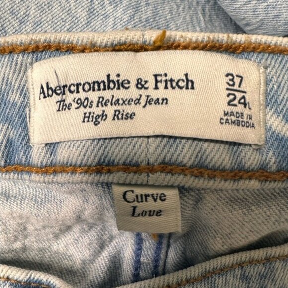 Abercrombie Fitch Curve Love Criss Cross 90s Relaxed Jean High Rise Size 24 - Picture 15 of 16